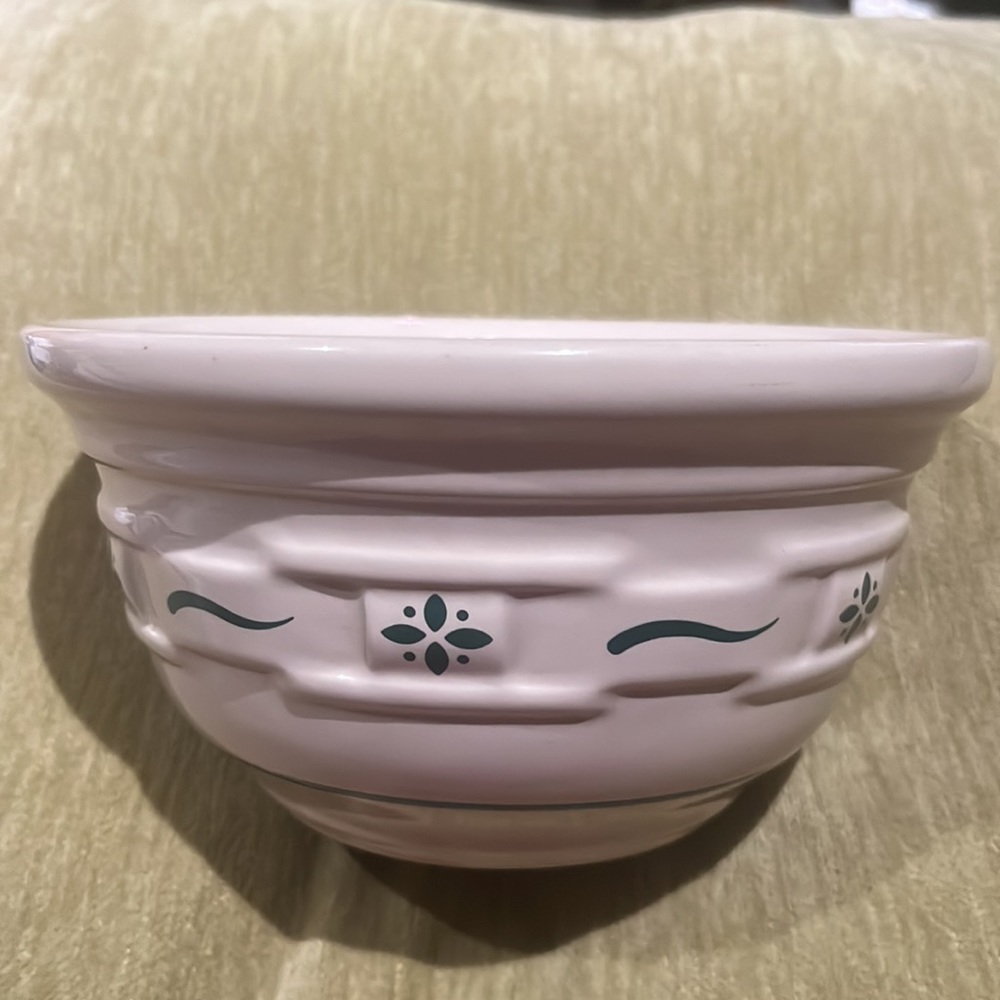 Longaberger Mixing Bowl 6.5" Woven Traditions Basketweave Green Decoration - Picture 3 of 13